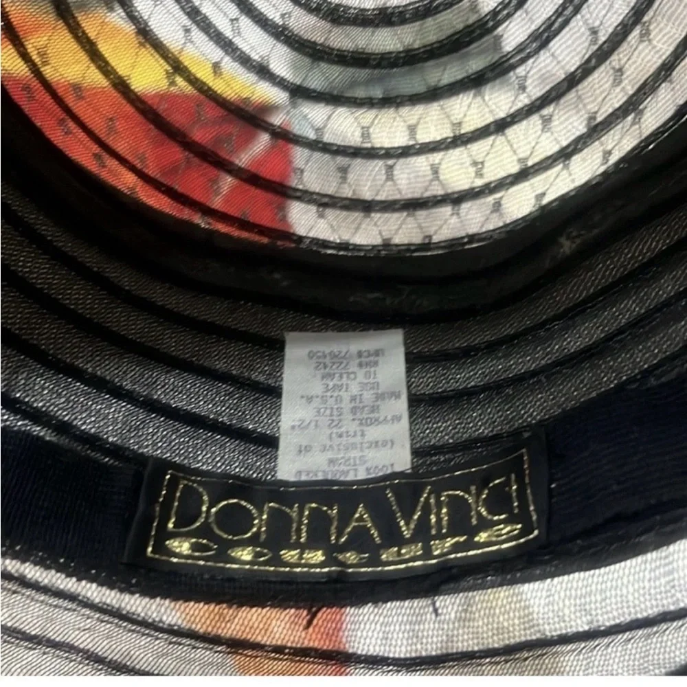 Donna Vinci Couture Blk/Silver netting wide brim hat. EUC. - Picture 5 of 5